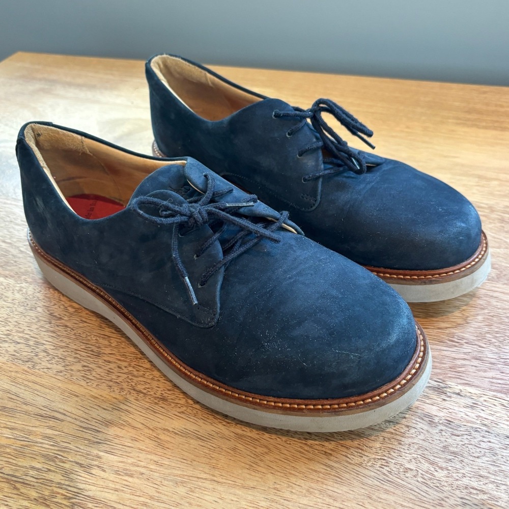 Samuel Hubbard Navy Suede Leather Vibram Sole Oxford Dress Shoes 10.5